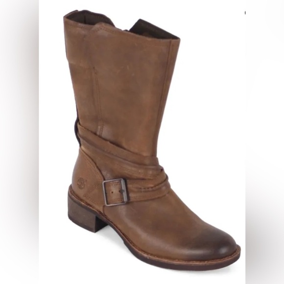 Timberland Tan Leather Buckle Boots - Picture 1 of 3